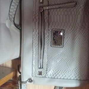 Nicole Miller Silver Snake Print Crossbody Bag
